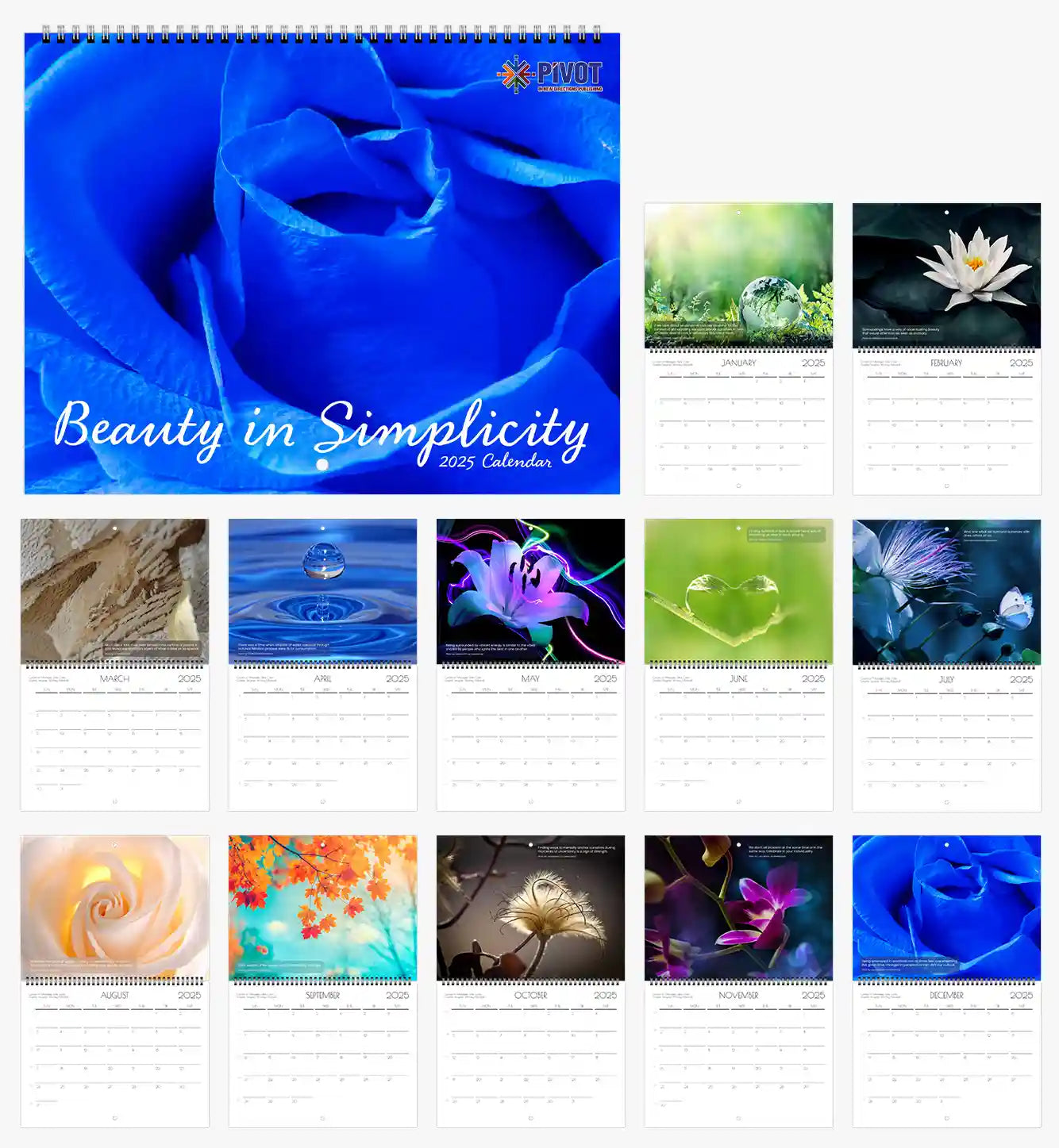 PIVOT IN NEW DIRECTIONS PUBLISHING™ 'Beauty in Simplicity' 2025 Calendar